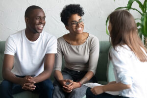 adult siblings talking with elderl mediator