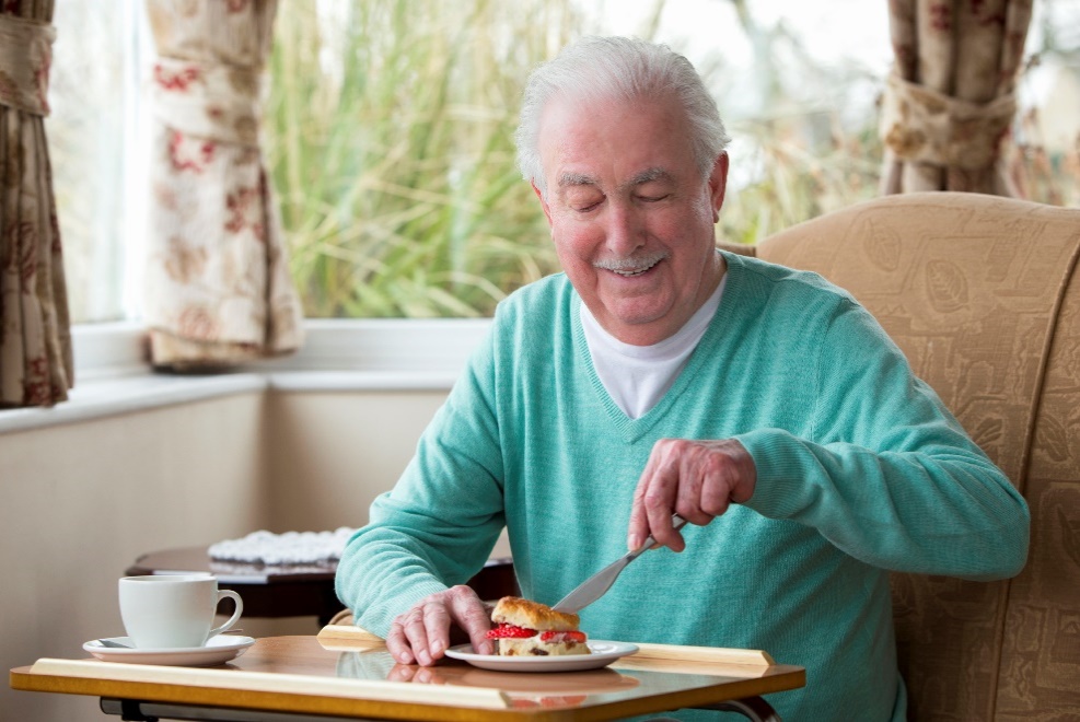 senior man eating